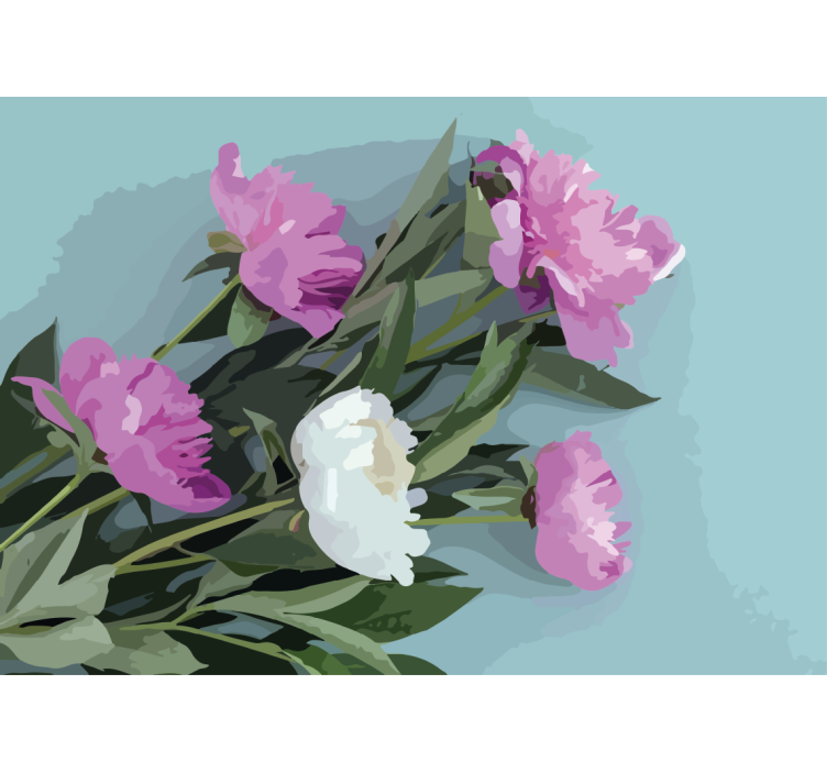 Fotobehang bloemen pioenrozenarrangement - TenStickers