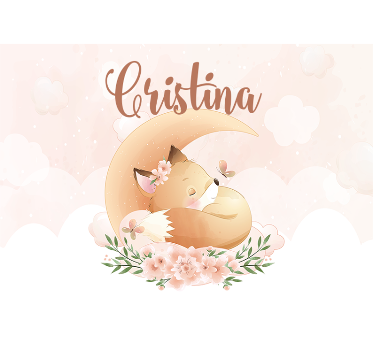 Gepersonaliseerd fotobehang sluimerende vos ontwerp - TenStickers