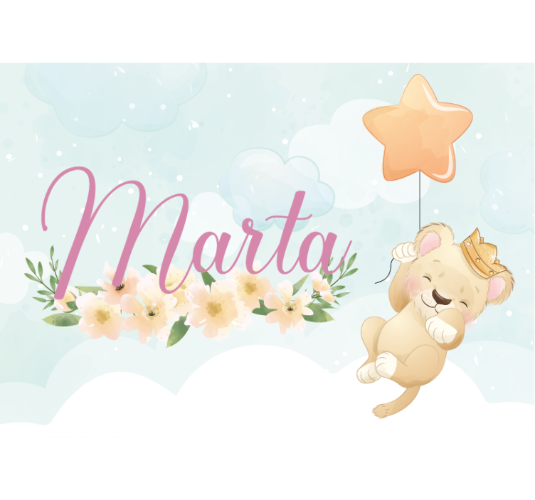 Foto behang kinderkamer schattige leeuw ballon - TenStickers