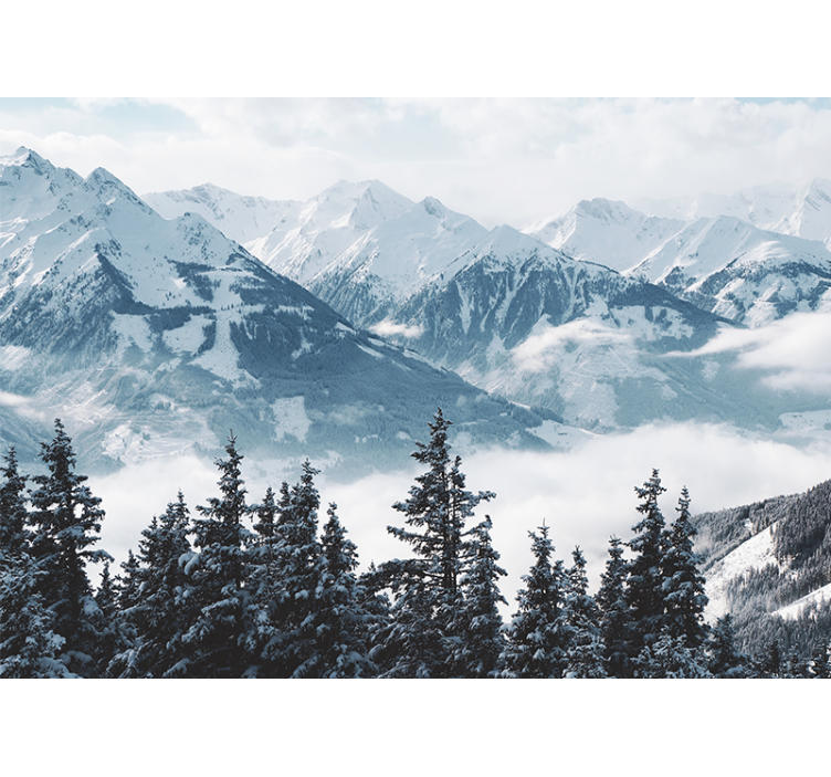 Foto behang bergen grand snow-covered summits - TenStickers