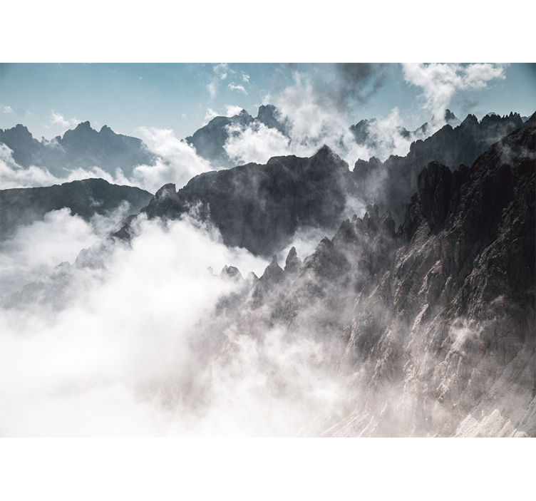 Foto behang bergen majestueuze piek silhouet - TenStickers