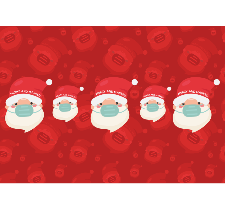 Fotobehang kerst santa met masker - TenStickers