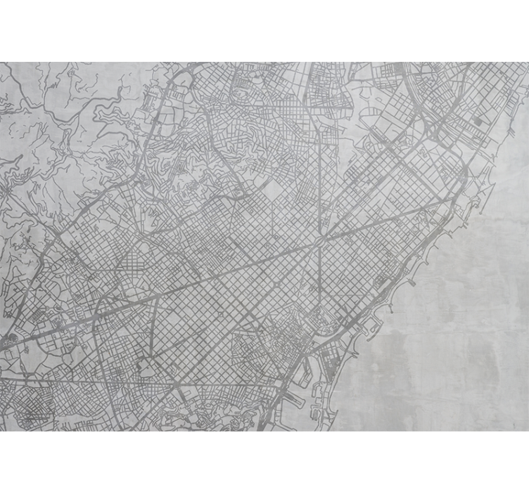 Fotobehang steden en landen gedetailleerde stadskaart - TenStickers