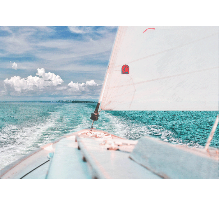 Fotobehang strand zeilen door de golven - TenStickers