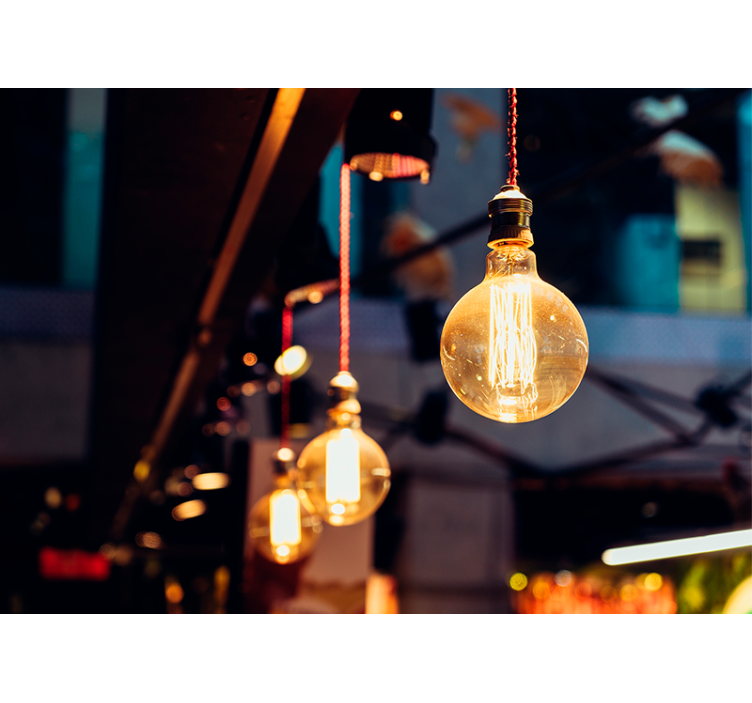 Fotobehang ander print vintage lichtarmatuur - TenStickers