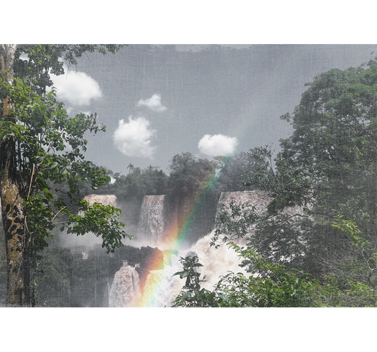 Foto behang waterval regenwoud waterval scène - TenStickers