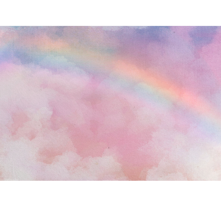 Fotobehang babykamer Regenboog babyroze wolken - TenStickers