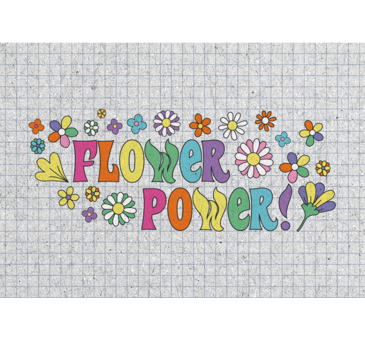Fotobehang bloemen flower power ontwerp - TenStickers