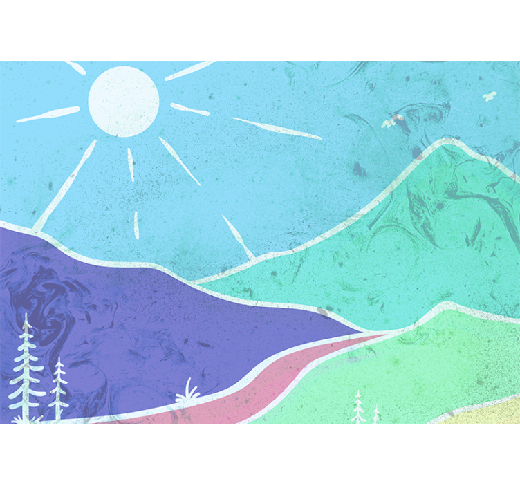 Fotobehang landschap bergachtig landschap scène - TenStickers