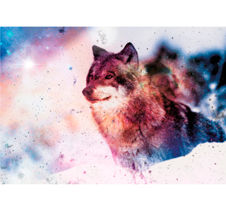 Fotobehang dieren lone cosmic wolf - TenStickers