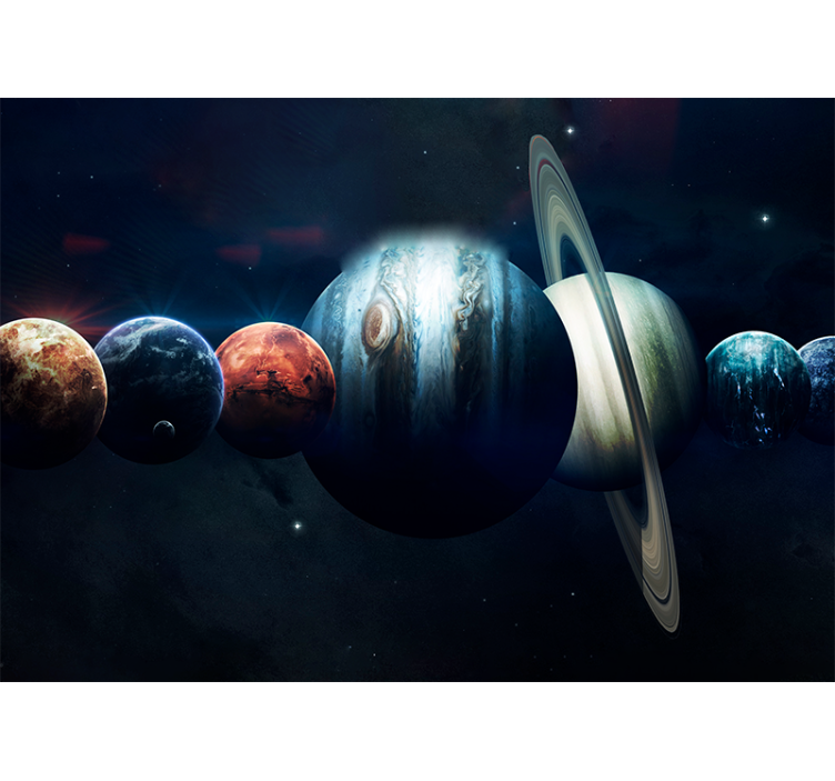 Planeten in een baan foto behang ruimte - TenStickers