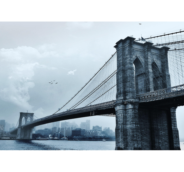 Foto behang new york brooklyn bridge scène - TenStickers