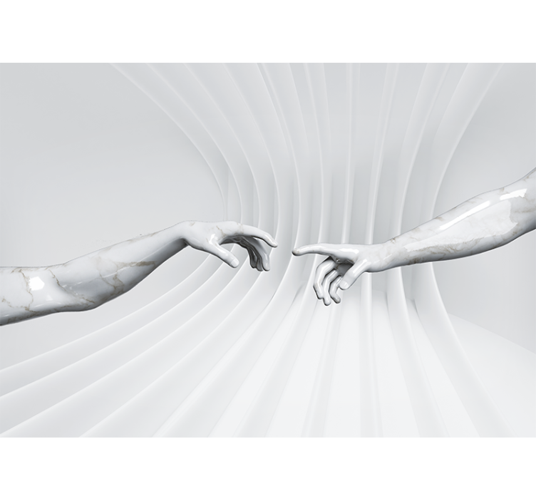 Fotobehang kunst marble hands touch - TenStickers