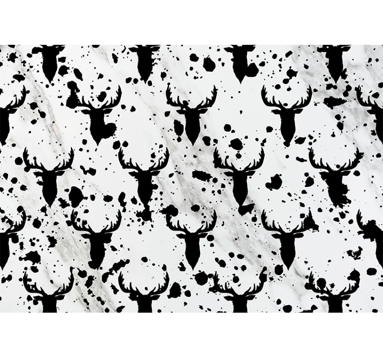 Fotobehang dieren hert silhouet patroon - TenStickers