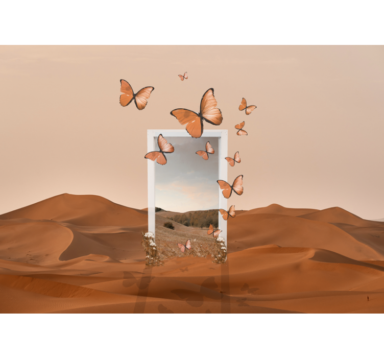 Vliegende vlinders foto behang natuur - TenStickers