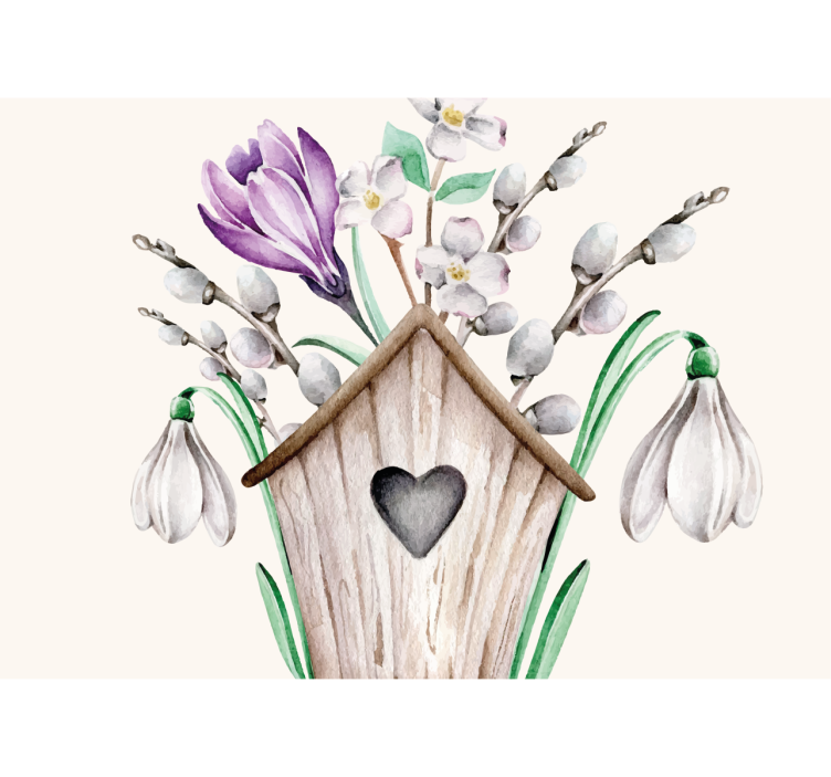 Fotobehang bloemen cottage bloemenarrangement - TenStickers
