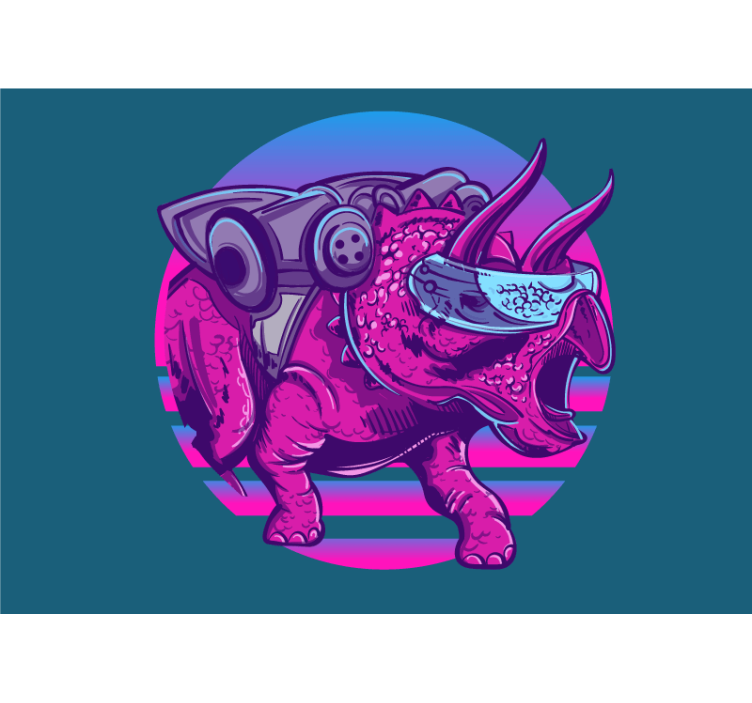 Fotobehang dieren futuristische triceratops - TenStickers