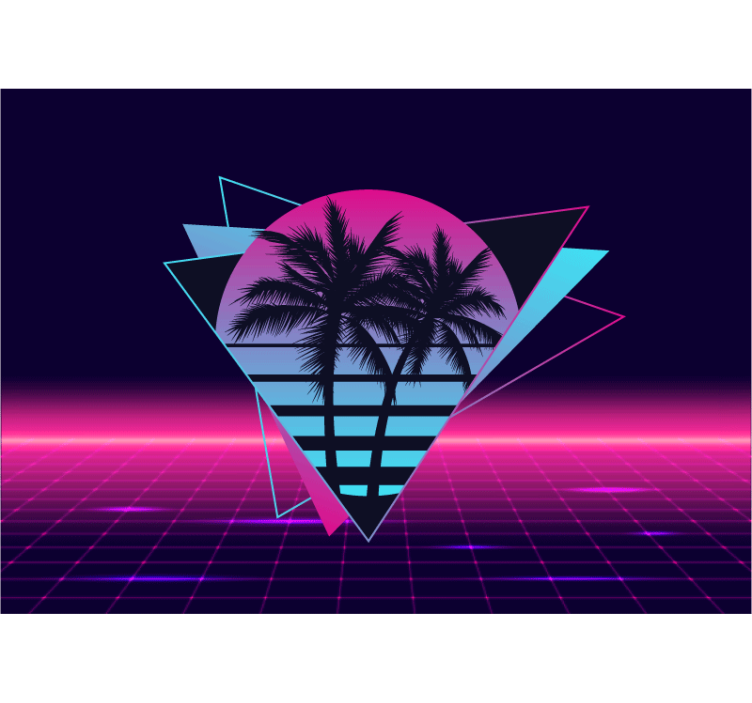 Fotobehang tekst retro palm geometrie - TenStickers