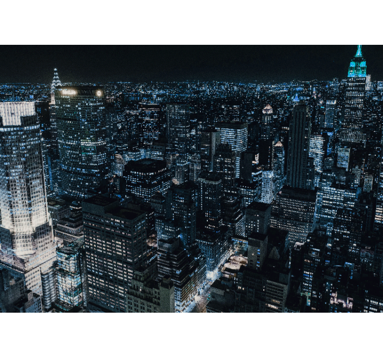 Foto behang new york nachtelijk skyline uitzicht - TenStickers