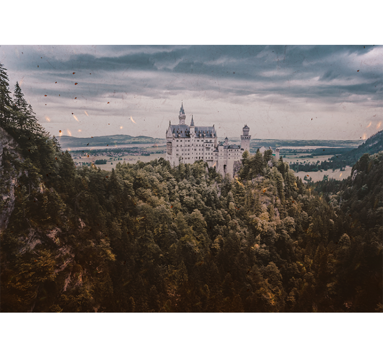 Fotobehang landschap kasteel op de berg - TenStickers