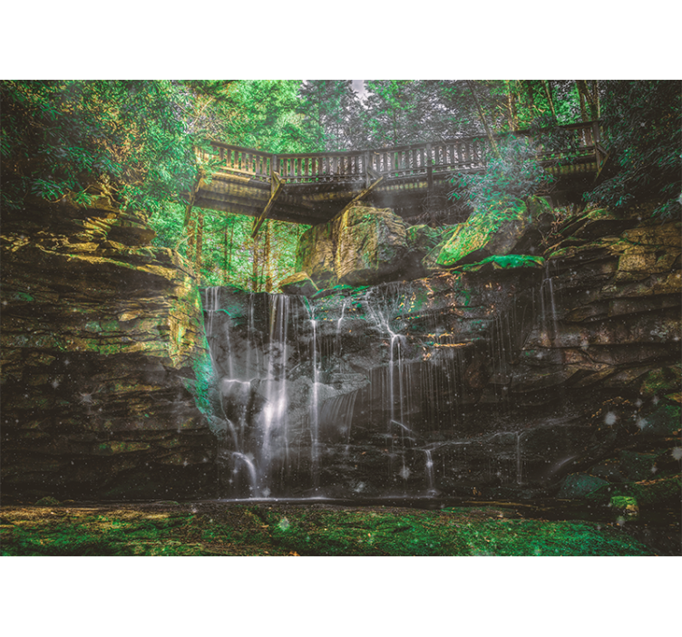 Fotobehang landschap waterval uitzicht - TenStickers