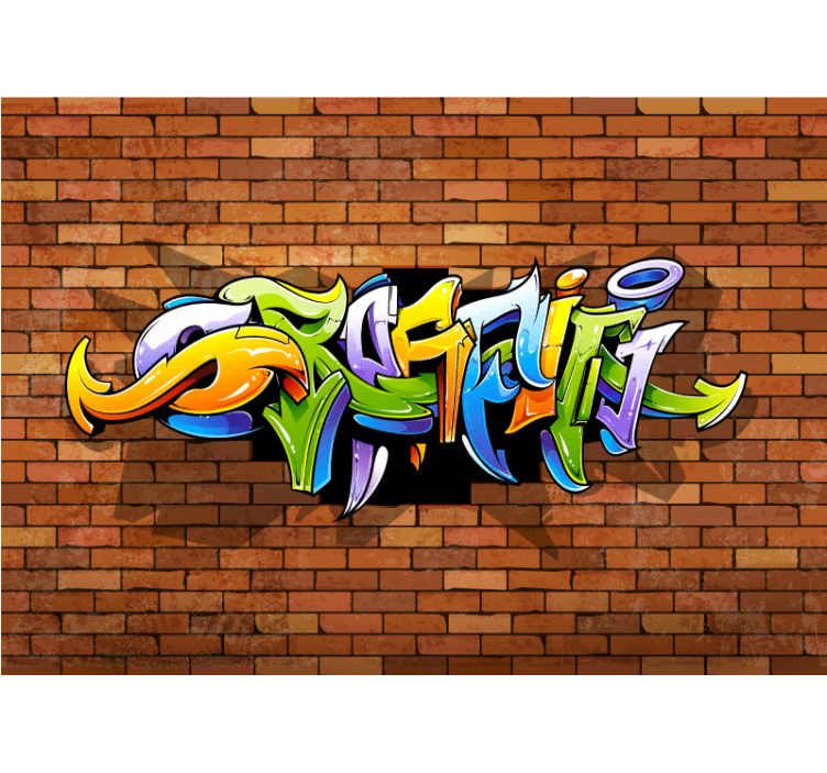 Graffiti fotobehang kleurrijke stedelijke lettering - TenStickers