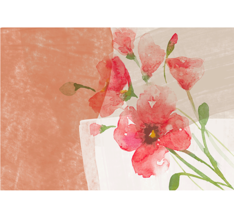 Fotobehang bloemen aquarel ontwerp - TenStickers