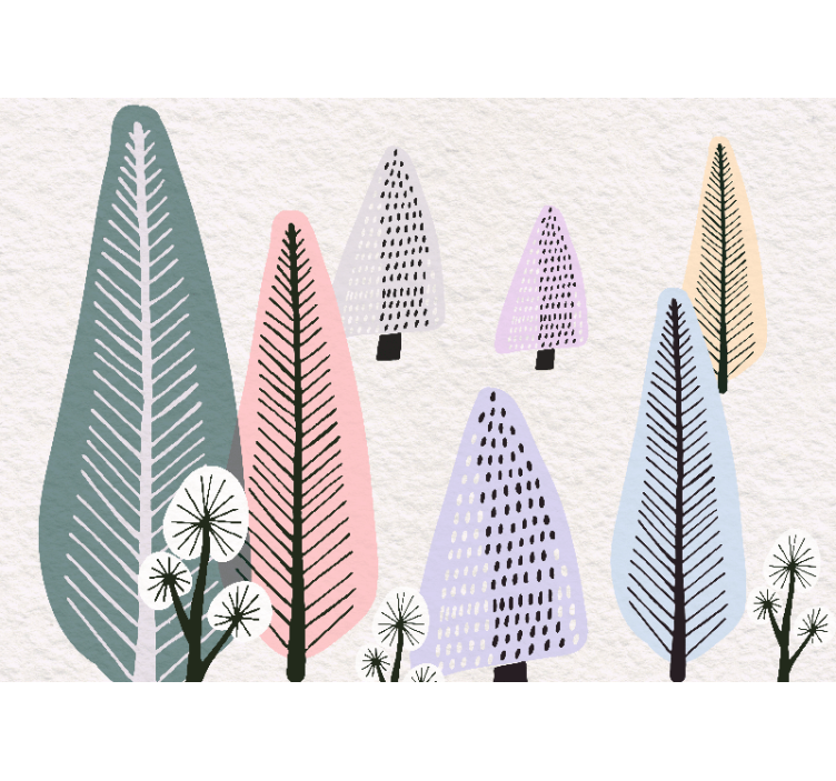 Bomen fotobehang met decoratieve bladmotieven - TenStickers