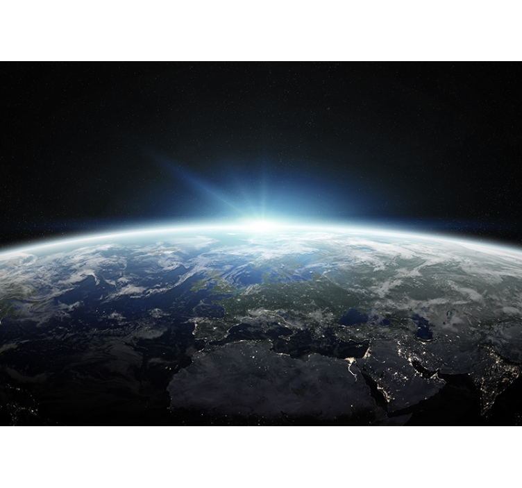 Perspectief van de aarde foto behang ruimte - TenStickers
