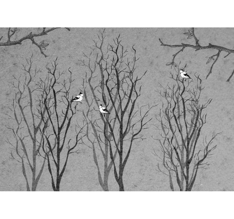 Bomen fotobehang takken met vogels - TenStickers