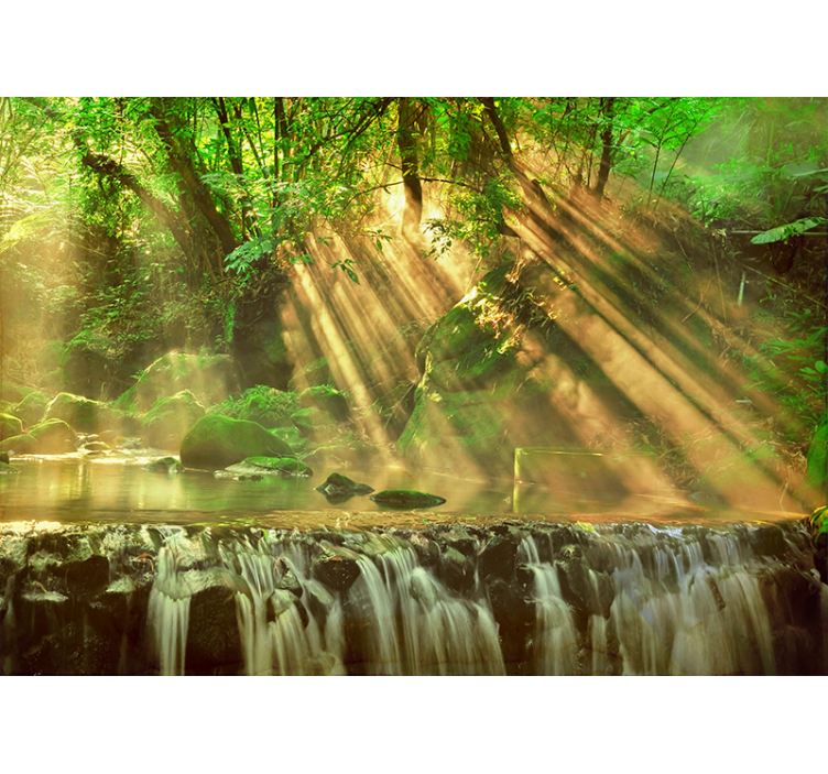 Foto behang natuur stromende groene planten - TenStickers