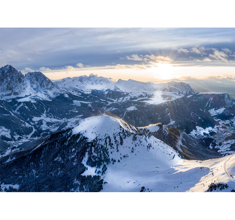 Alpen zonsopgang panorama foto behang bergen - TenStickers