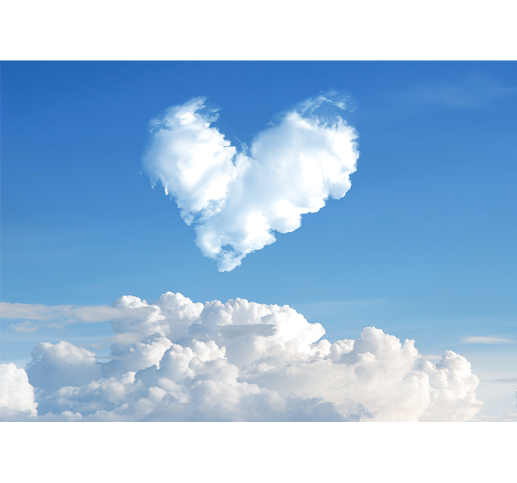 Fotobehang liefde hartvormige wolken - TenStickers