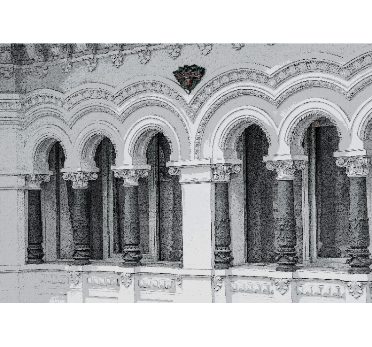 Fotobehang klassieke kunst architectonische bogen detail - TenStickers