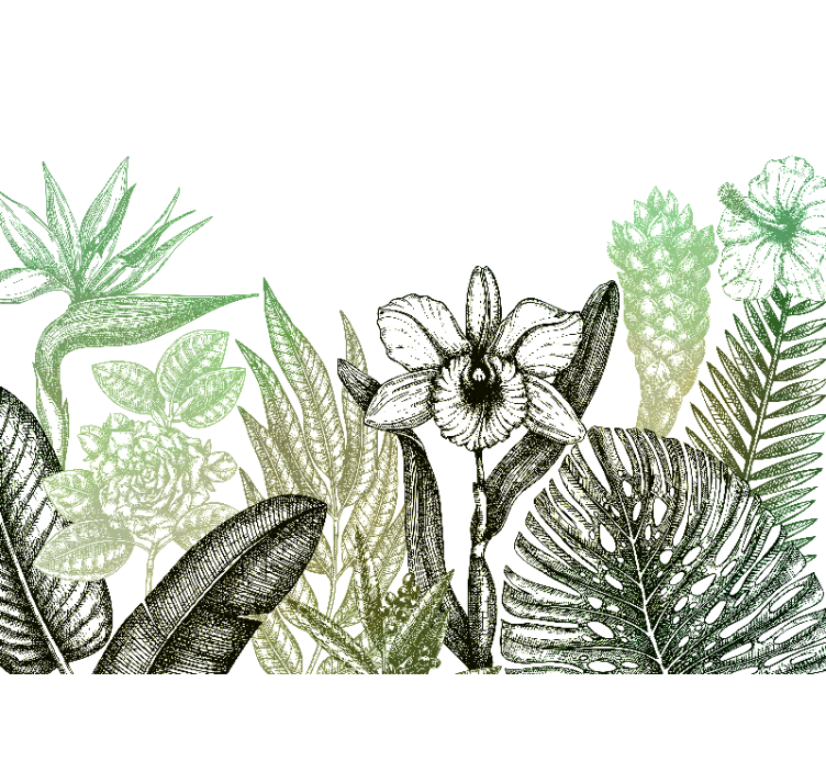 Fotobehang bloemen botanisch bloemontwerp - TenStickers