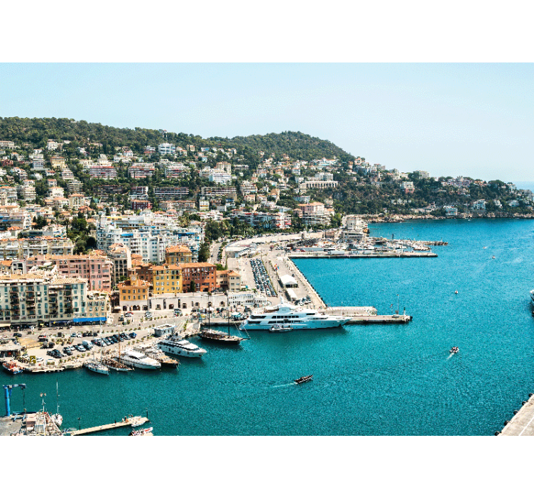 Fotobehang steden en landen kuststad uitzicht - TenStickers