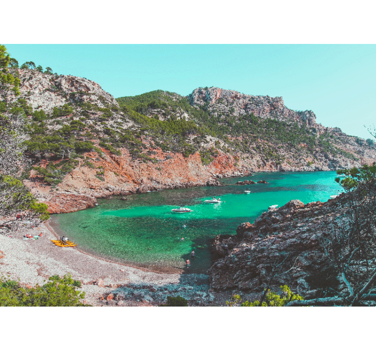 Fotobehang landschap cove zeeboeven uitzicht - TenStickers