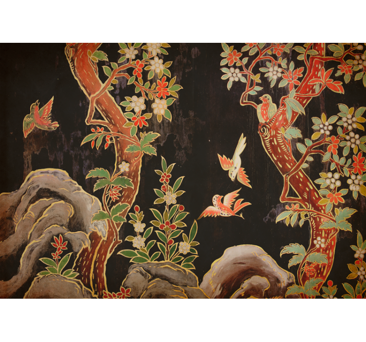 Fotobehang dieren tropische vogels scene - TenStickers