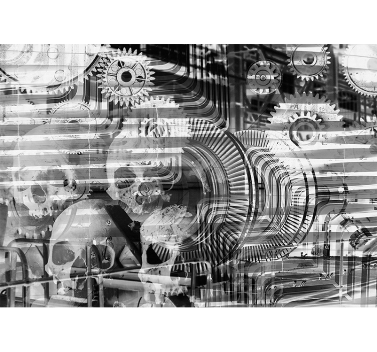 Abstract fotobehang mechanische schedelpatronen - TenStickers