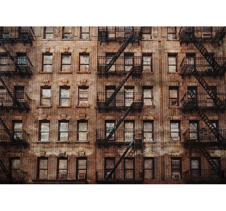 Stedelijke bakstenen gevel fotobehang steden en landen - TenStickers