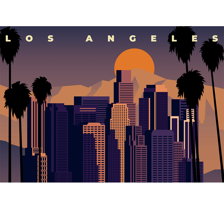 Fotobehang steden en landen los angeles skyline - TenStickers