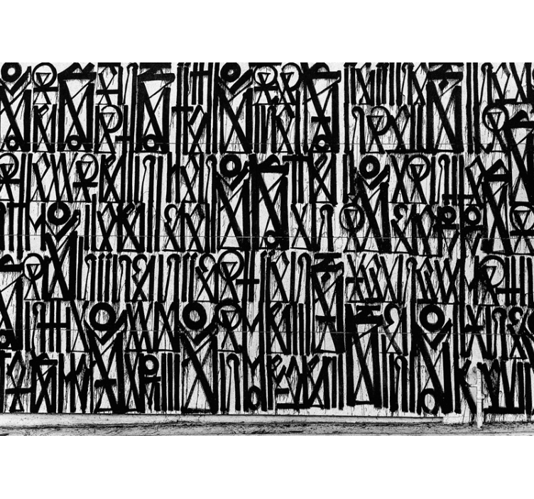 Graffiti fotobehang zwarte abstracte patronen - TenStickers