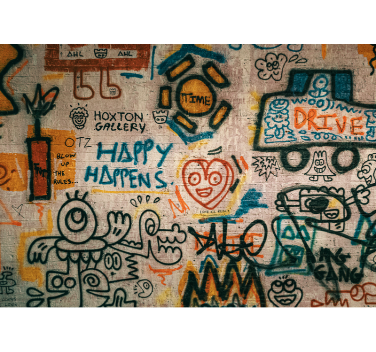 Graffiti fotobehang kleurrijke straatkunst - TenStickers