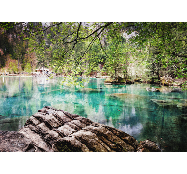 Fotobehang landschap rustig meer uitzicht - TenStickers