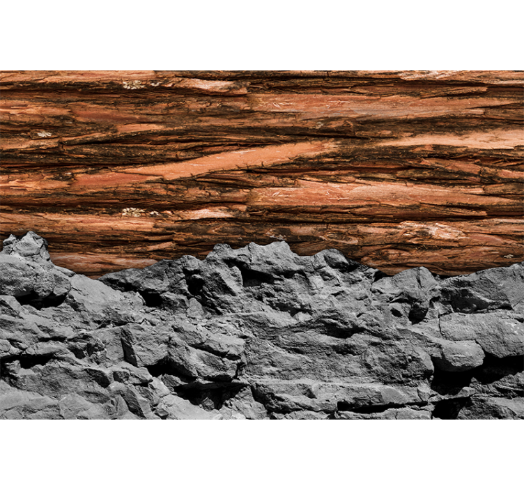 Aardse textuurlagen fotobehang woonkamer - TenStickers