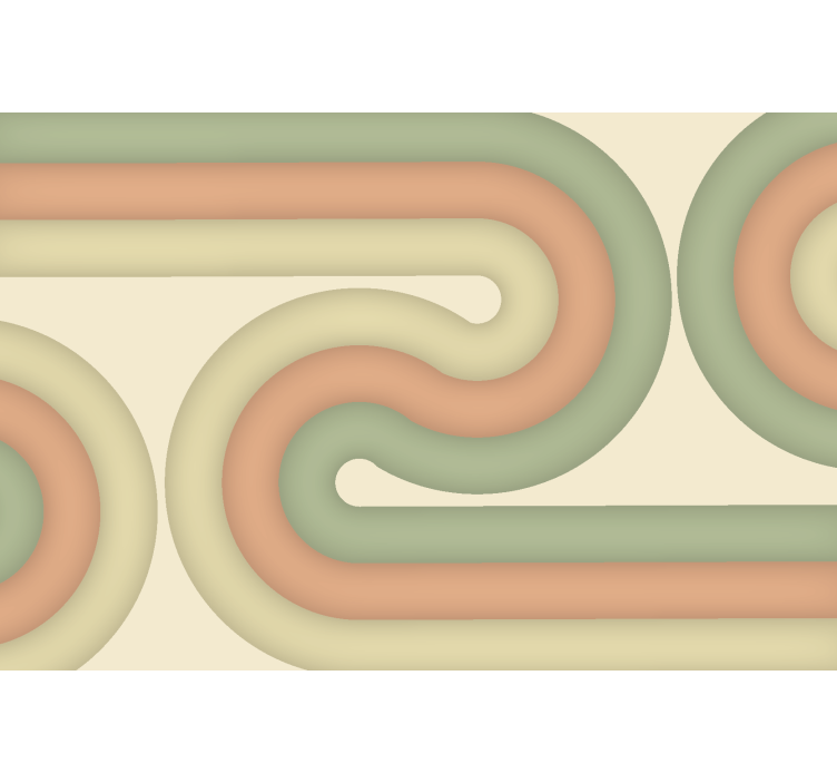 Gebogen retropatroon fotobehang woonkamer - TenStickers