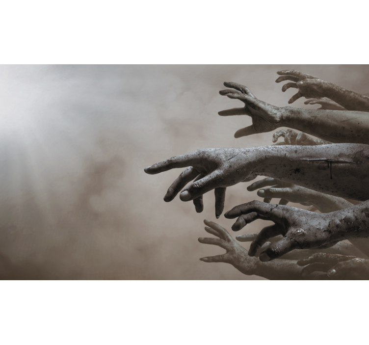 Fotobehang met zombie handen - TenStickers