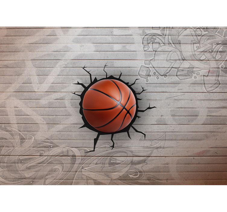 Graffiti baskebal cartoon fotobehang - TenStickers