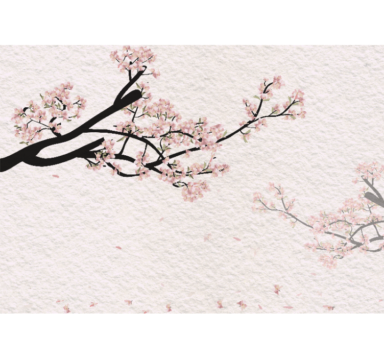 Kersenbloesem fotobehang panoramisch - TenStickers