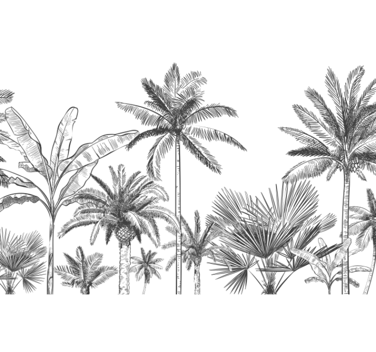 Jungle muurschildering panoramisch slaapkamer behang - TenStickers